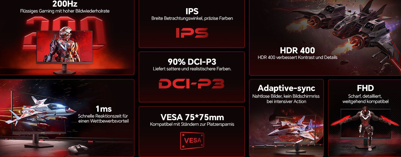 🖥️ KOORUI G2411P 24 Zoll Gaming FHD Monitor (200Hz) für 94€ (statt 110€)