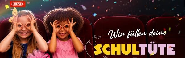 Kostenlose Füllung der Schultüte für Erstklässler in teilnehmenden Cineplex-Kinos Kostenlose Füllung der Schultüte für Erstklässler in teilnehmenden Cineplex Kinos