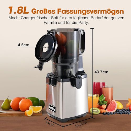 🧃 Fretta Slow Juicer Entsafter für 99,99€ (statt 135€)