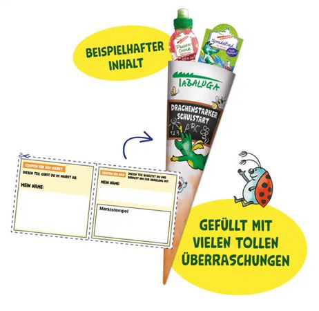 Edeka: Kostenlos gefüllte Tabaluga Schultüte für Erstklässler
