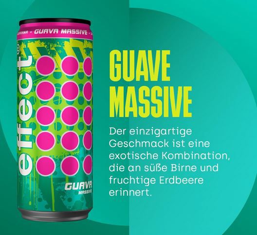 🥤 24er Pack effect Energy Drink Guava Massive, 0,33L für 19,99€ (statt 27€)