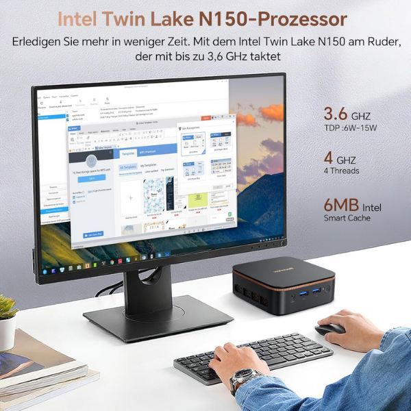 🖥️ Blackview MP20 Mini PC mit Intel N150, 8GB/256GB für 139,59€ (statt 240€)