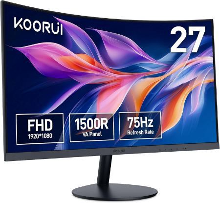 🖥️ KOORUI 27 Curved Monitor mit FHD & 75Hz für 89,99€ (statt 132€)