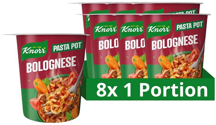 🍝 8er Pack Knorr Pasta Snack Pot Bolognese ab 7,59€ (statt 13€)