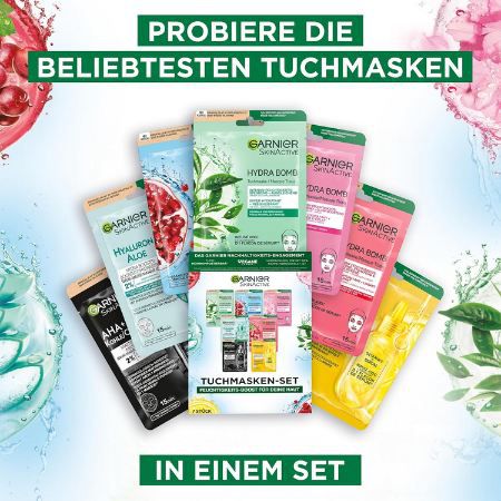🎭 3 x 7er Pack Garnier Tuchmasken Set ab 27,84€ (statt 39€)