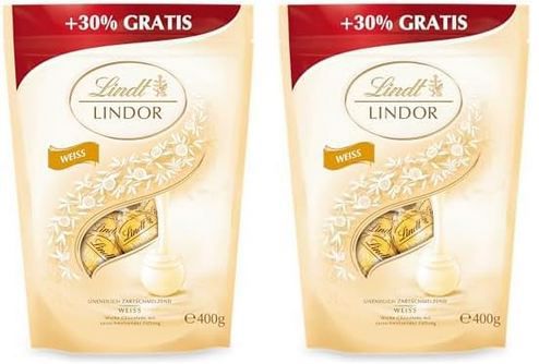 🍫 2 x 400g Lindt Schokolade Lindor Kugeln in Weiß für 12,10€ (statt 25€)