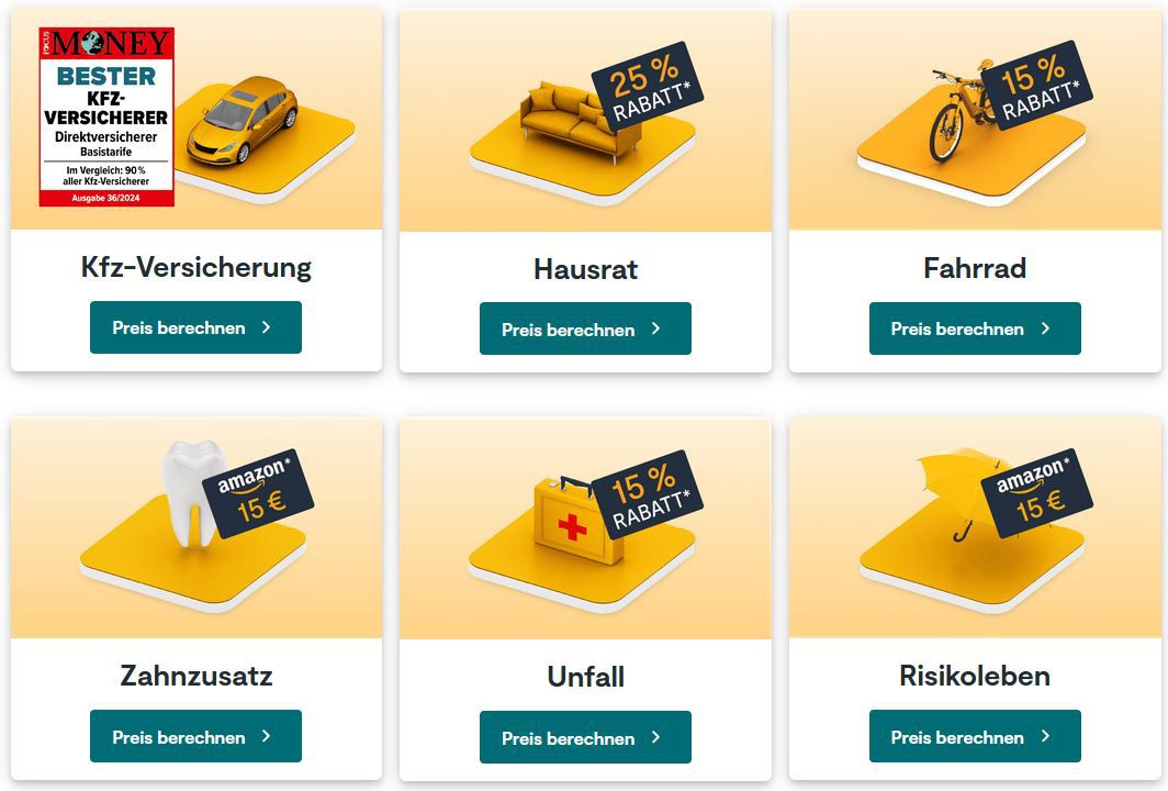 HUK24:  25% auf Privathaftpflicht & Hausrat oder 15% auf Fahrrad/Unfall + Amazon Gutscheine