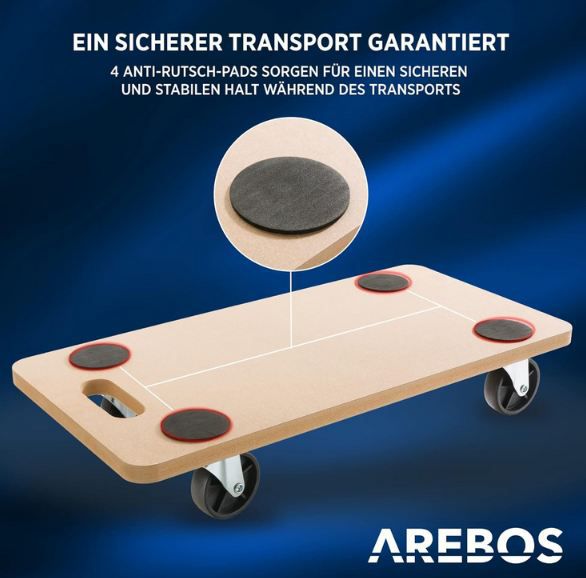 🥵 2er Set Arebos Rollbretter bis zu 200 kg Traglast für 23,71€ (statt 28€)