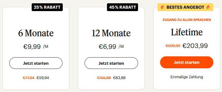 🔥 Babbel Lifetime Angebot inkl. alle Sprachen für 203,99€ (statt 600€)