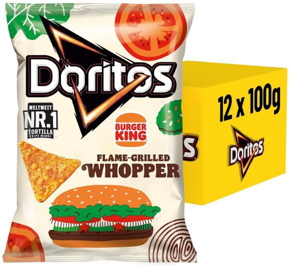 🍔 12er Pack Doritos Burger King Whopper Tortilla Chips, je 100g für 14,99€ (statt 21€)
