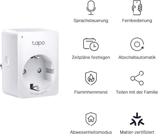🔌 TP Link Tapo P100MA Smart Home Steckdose mit Matter für 9,99€ (statt neu 20€)