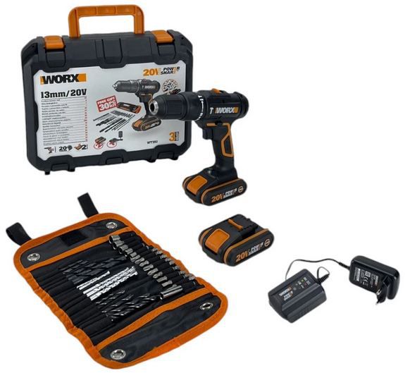 🧰 eBay: 20€ Rabatt auf Worx Werkzeuge   z.B. WT351 Akku Schlagschrauber Set 59,99€ (statt 80€)