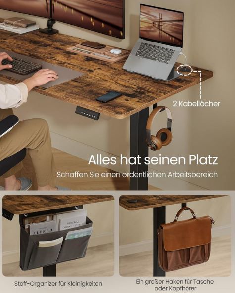 📋 Songmics LSD138K01 Höhenverstellbarer Schreibtisch, 180 x 80cm für 149,99€ (statt 190€)