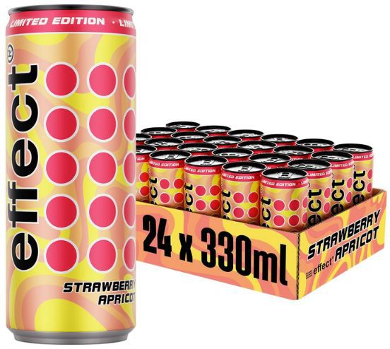 🍓 24er Pack effect Energy Drink Strawberry Apricot, 0,33L für 22€ (statt 26€)