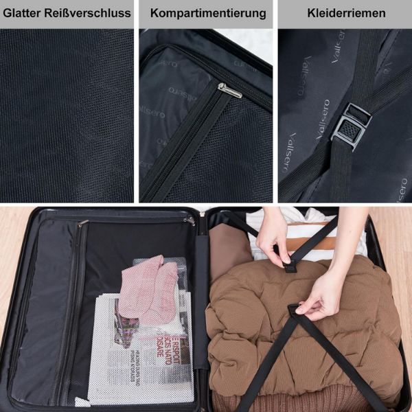 🧳 Vallsero Koffer & Gepäck Set mit TSA Schloss, 5 tlg. für 109€ (statt 199€)