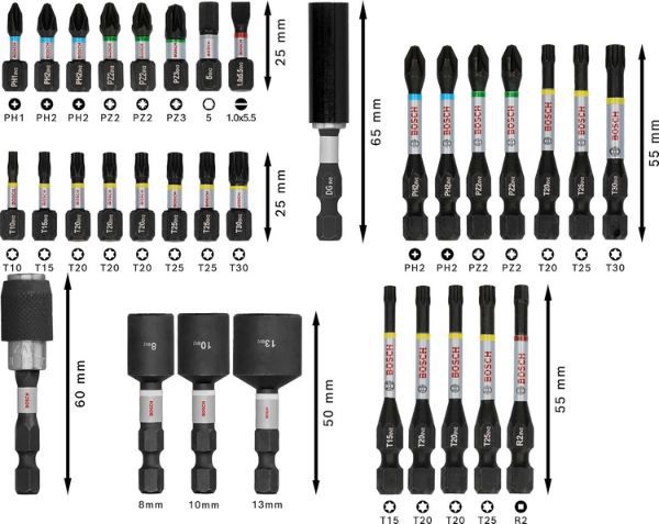 🪛 Bosch PRO Impact Schrauberbit Set, 33 tlg. für 27,19€ (statt 35€)