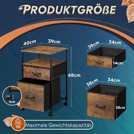 Devaise Rollcontainer mit 2 Schubladen & Fach für 26,99€ (statt 43€)