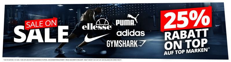 🔥 SportSpar Sale on Sale mit 25% Rabatt auf Nike, Ellesse, Puma, adidas & Gymshark