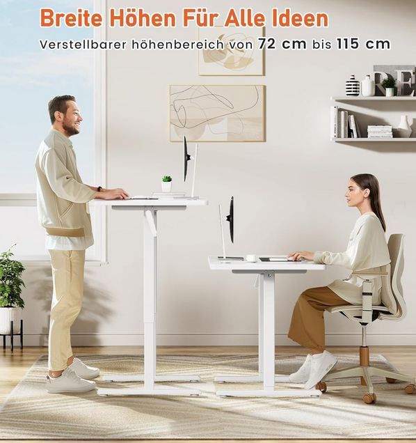 Flycity Manuell Höhenverstellbarer Schreibtisch, 110 x 60cm für 54,97€ (statt 110€)