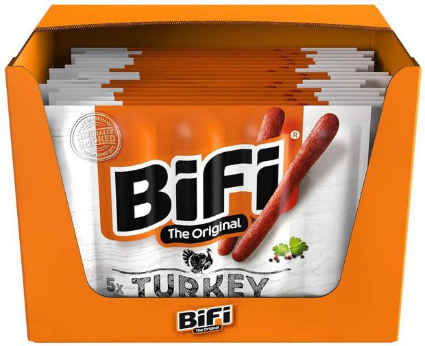 😋 20 x 5er Pack BiFi Turkey   Truthahn–Salami Fleischsnack ab 44€ (statt 60€)