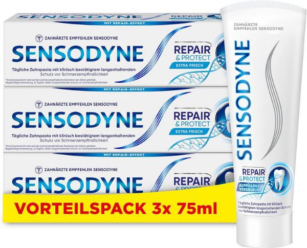 🪥 3er Pack Sensodyne Repair & Protect Zahnpasta ab 12,96€ (statt 18€)