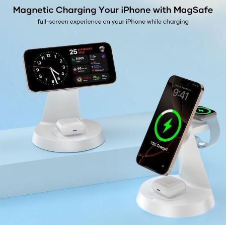 🔌 CKFN Induktive 3in1 Ladestation mit Mag Safe & Qi für 14,99€ (statt 30€)