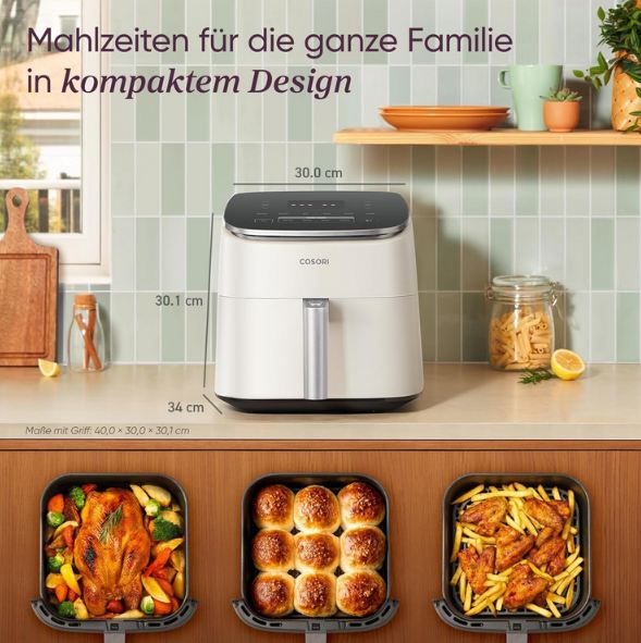 🔥 Cosori Turboblaze 9 in 1 Heißluftfritteuse, 6L für 119,99€ (statt 200€)