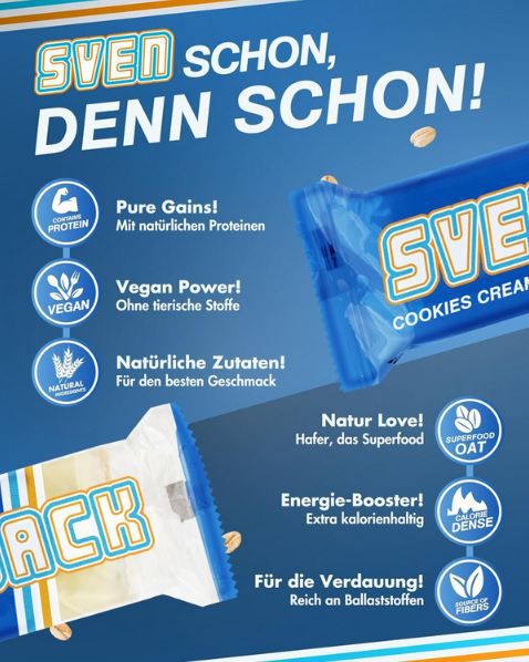 🍪 20er Pack Sven Jack (Energy Cake) Cookies Cream Haferriegel für 17,76€ (statt 21€)