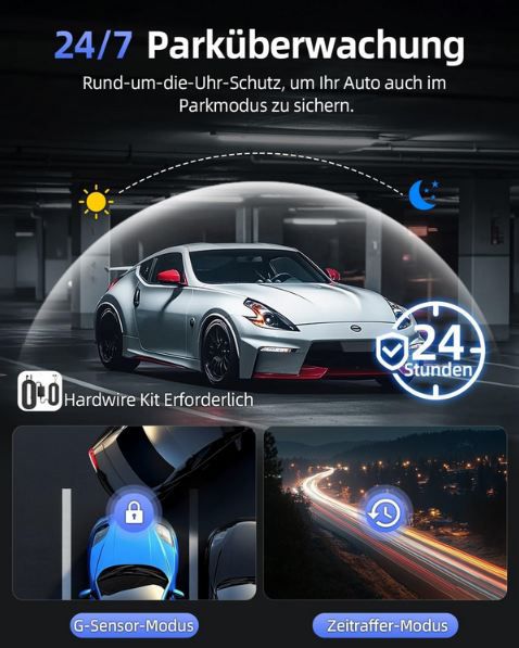 📷 CIEVIE 4K+1080P Dashcam für Vorne + Hinten inkl. SD Karte für 60,79€ (statt 90€)