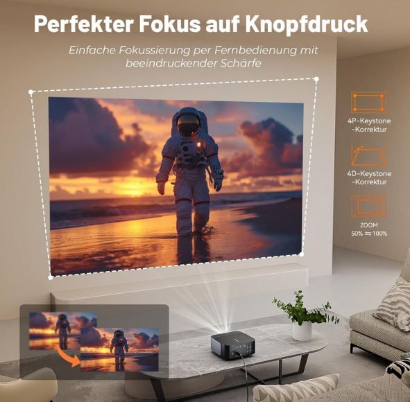 📽️ Zoomcat E1 1080p Beamer mit WiFi + Bluetooth für 114,66€ (statt 300€)