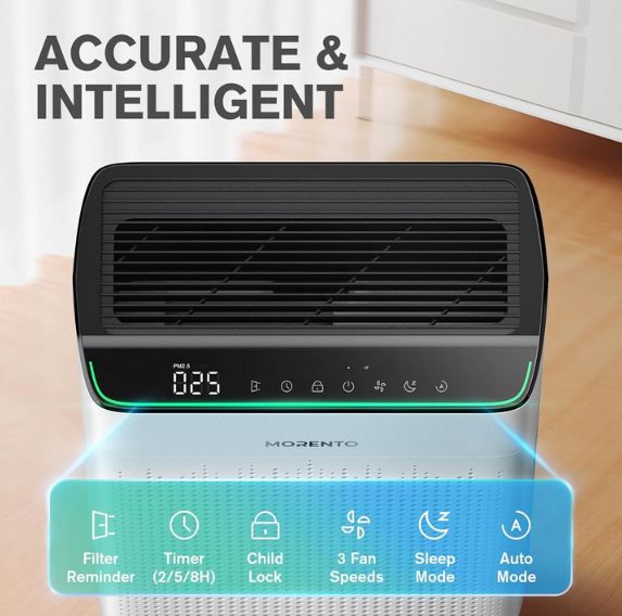 🌪️ Morento MR5866 Luftreiniger mit Wi Fi & APP für 66,11€ (statt 110€)