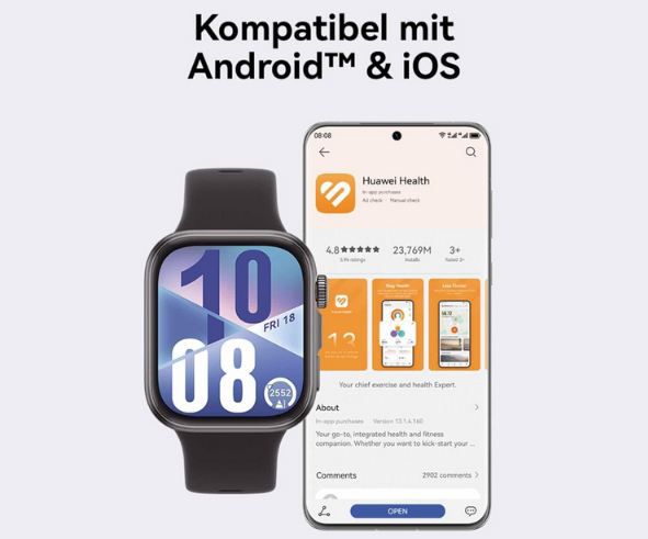 ⌚🎧 Huawei Watch FIT 4 Smartwatch + FreeBuds SE 2 für 149€ (statt 180€)