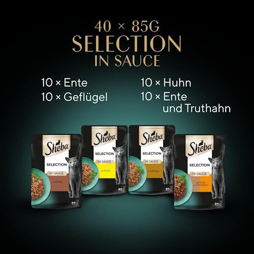 🐈 SHEBA Adult Katzenfutter 40 Packungen   Geflügel Variation in Sauce   Nassfutter für 13,49€ (statt 18€)