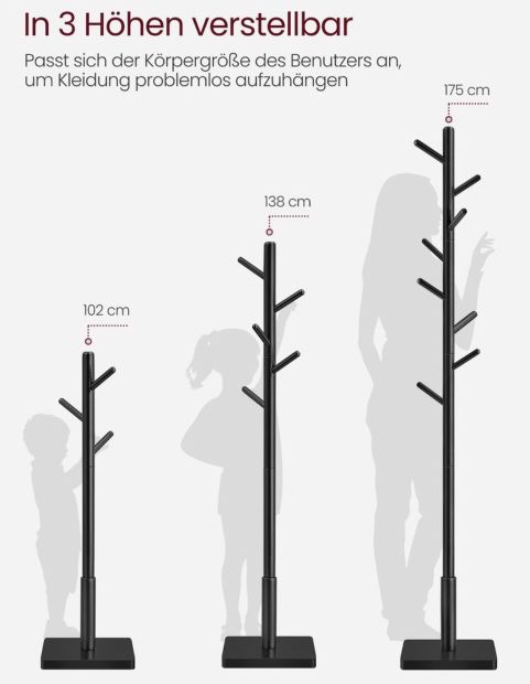 VASAGLE Garderobenständer Baumform 8 Haken für 19,99€ (statt 27€)