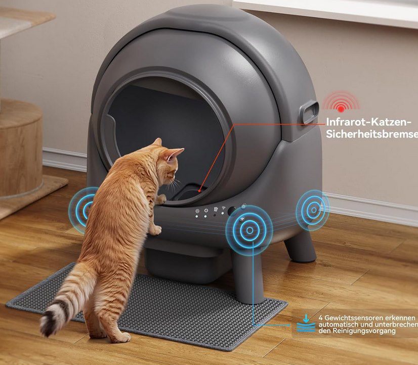 😻 FEELNEEDY selbstreinigendes Katzenklo mit APP Steuerung für 239,99€ (statt 400€)