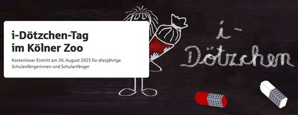 🦥 Freier Eintritt für i Dötzchen in den Kölner Zoo am 30.8.