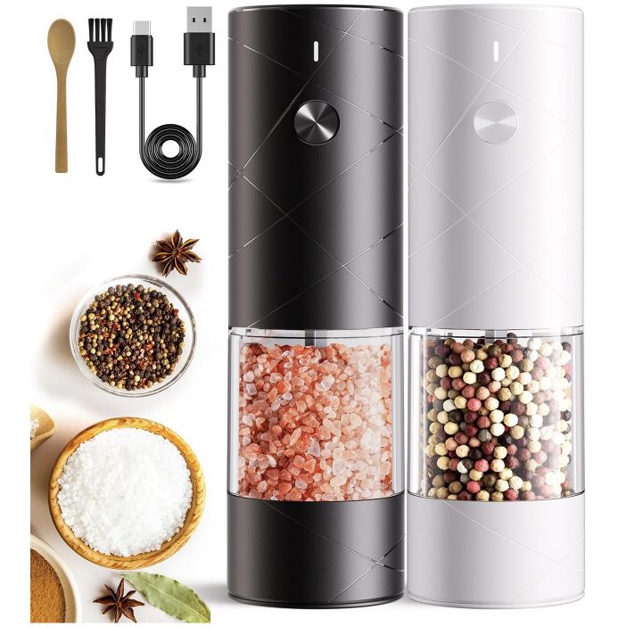 🧂 TOMEEM elektr. Salz- & Pfeffermühle mit 6 Mahlstufen für 23,99€ (statt 30€)