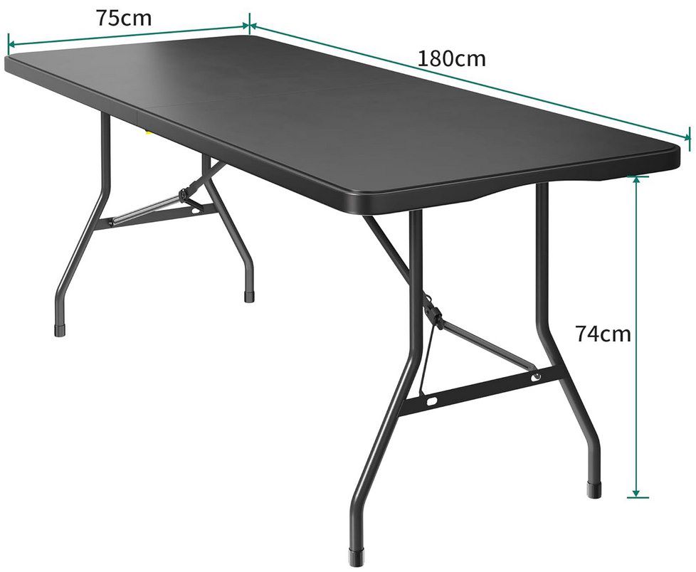 YITAHOME Klapptisch 180x75 mit Tragegriff in Schwarz oder Weiß für je 51€ (statt 80€)