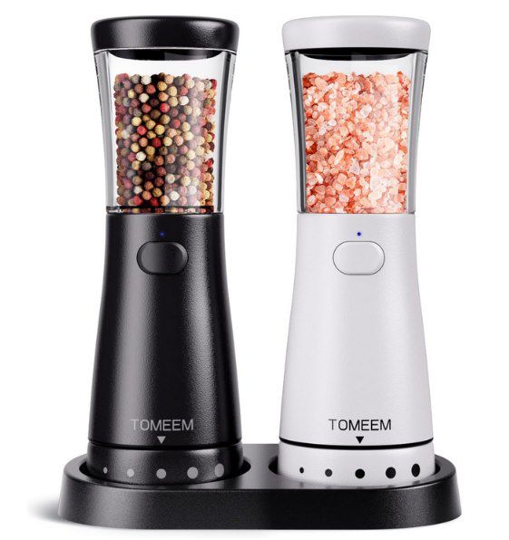 🧂 TOMEEM elektr. Salz- & Pfeffermühle mit 5 Mahlstufen für 18,99€ (statt 30€)