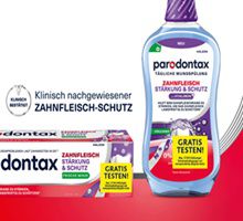 Parodontax ZAHNFLEISCH STÄRKUNG & SCHUTZ oder Mundspülung gratis ausprobieren