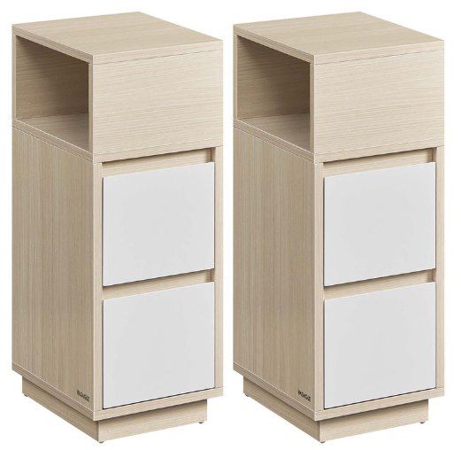2er Set VASAGLE Schmaler Nachttisch mit Schubladen für 47,99€ (statt 74€)