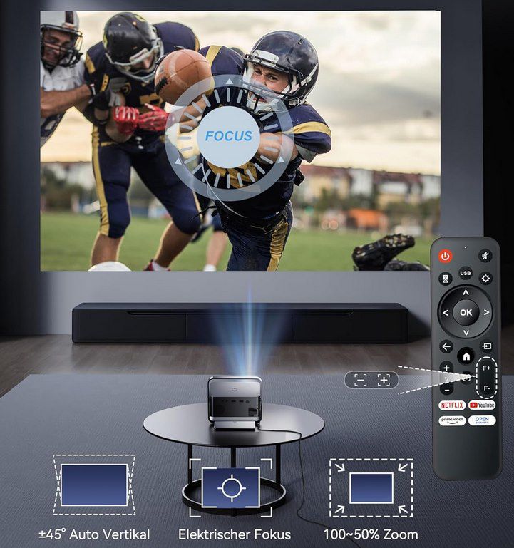 📽️ Polocsh P7 – 1080p Beamer mit 600 ANSI Lumen für 113,99€ (statt 170€)