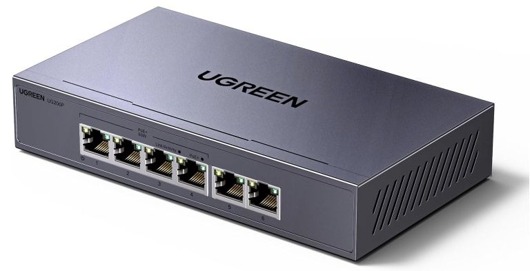 UGREEN PoE Switch 6 Port mit Gigabit LAN für 27,99€ (statt 36€)