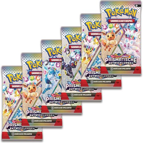 🎴 6x Pokémon Karmesin & Purpur – Prismatische Entwicklungen Boosterpacks für 29,94€ (statt 71€)