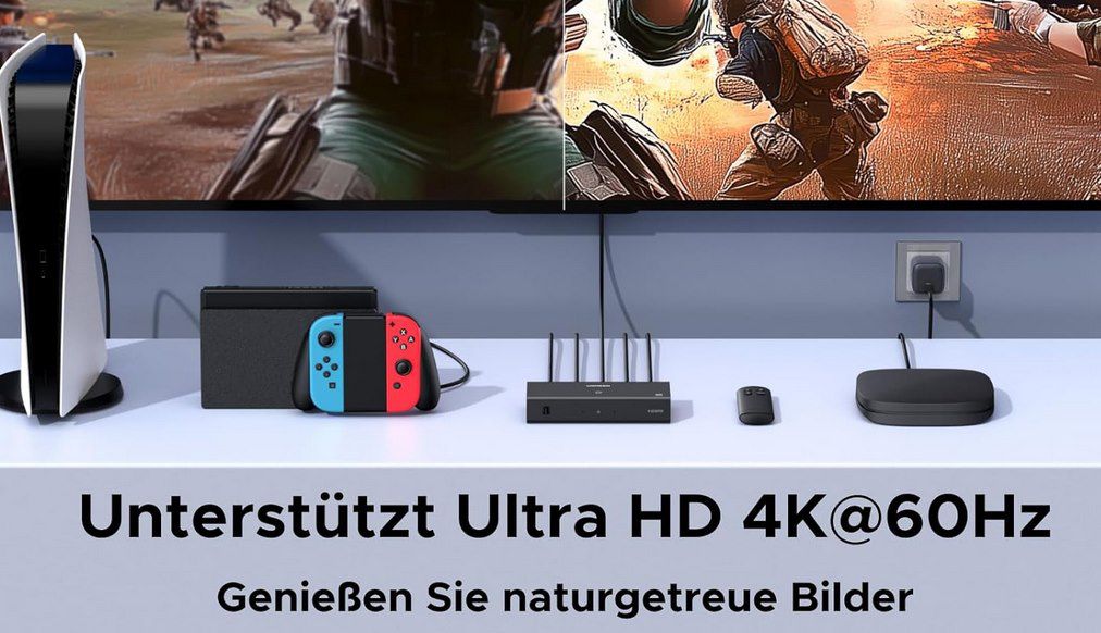 UGREEN HDMI Splitter mit Fernbedienung 4K@60Hz für 18,99€ (statt 25€)