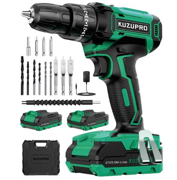 👷‍♂️ KUZUPRO 21V Akkuschrauber + 2x 2Ah Akkus für 34,99€ (statt 49€)