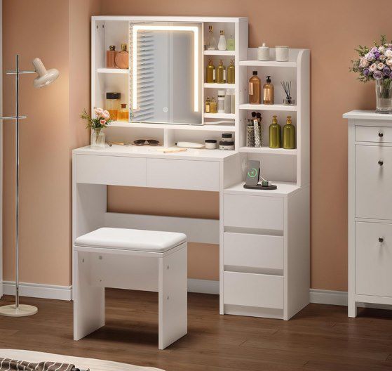 YITAHOME Schminktisch mit Spiegel & LED Beleuchtung für 135,79€ (statt 166€)