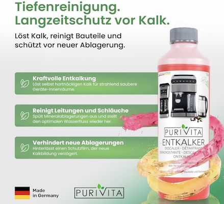 3x 750ml  PURIVITA Universal Entkalker Kaffeevollautomat für 13,80€ (statt 16€)