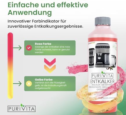 3x 750ml  PURIVITA Universal Entkalker Kaffeevollautomat für 13,80€ (statt 16€)