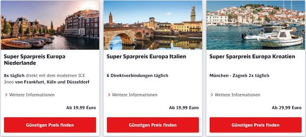 🔥 Bahn Sparpreise Europa 🚉 Tickets quer durch Europa   z.B. Frankfurt nach Paris ab 19,99€
